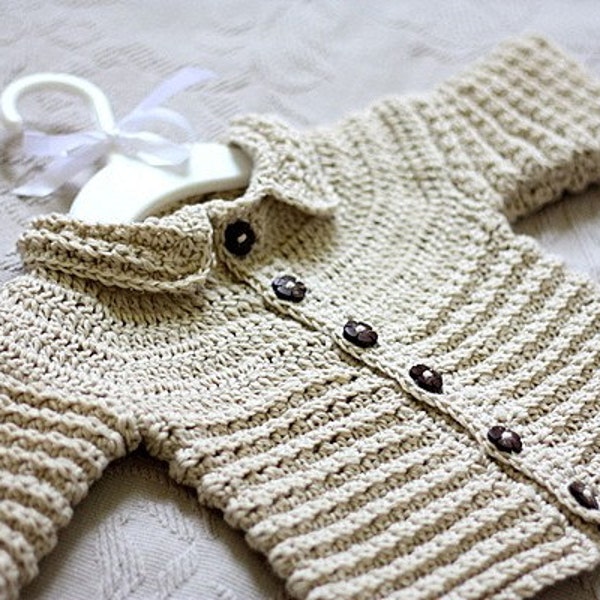 Crochet PATTERN  - Nina's Baby Cardigan (English only)