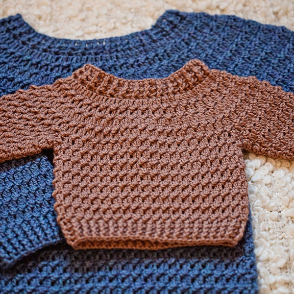 Handmade Crochet Boys Winter Jersey Sweater – Off White & Grey main image 1