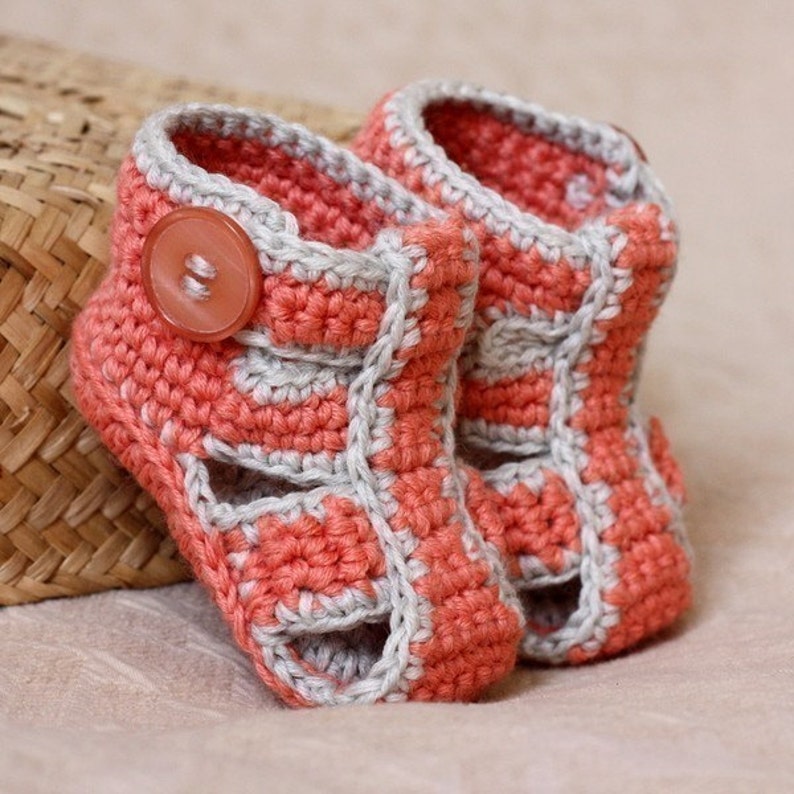 Crochet PATTERN for baby booties Double Sole Baby Sandals English only image 3