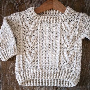 Crochet PATTERN  - Berry Sweater (child sizes from 6-9m up to 9-10years) (English only)