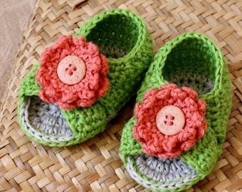 Crochet PATTERN  - Cross Strap Baby Sandals (English only)