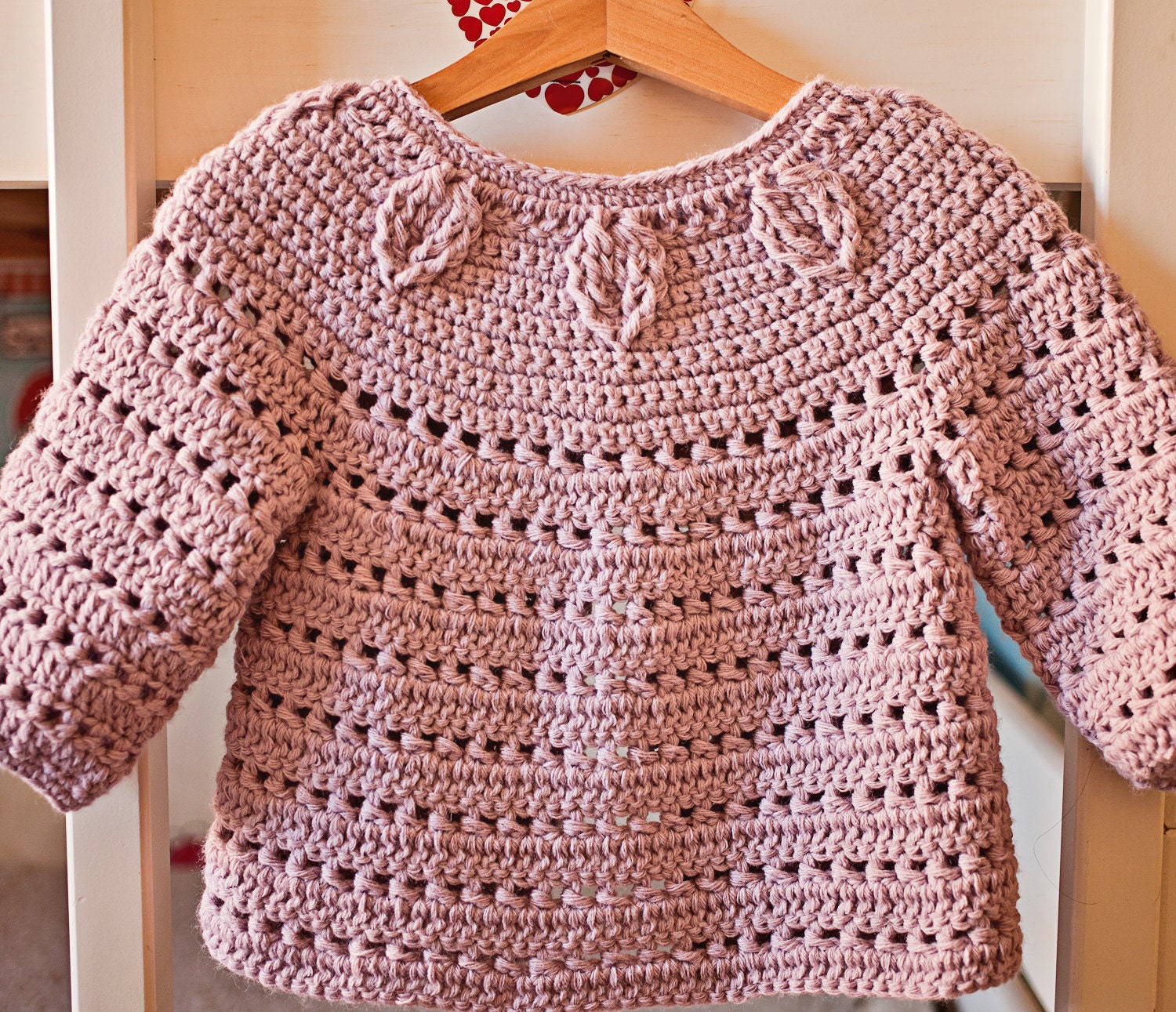 ADORA Leaf Pattern Crochet Cardigan