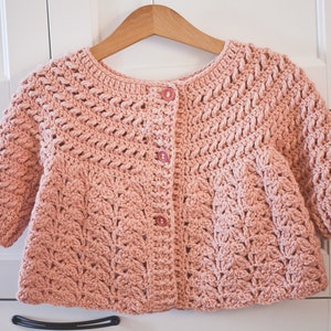 Crochet PATTERN - Cashmere Cardigan (sizes from 0-6m up to 10y) (English only)