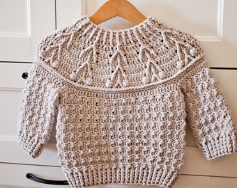 Crochet PATTERN  - Isle Sweater (child sizes from 0-6m up to 9-10years) (English only)