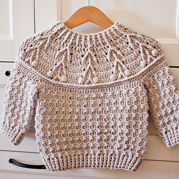 Crochet PATTERN  - Isle Sweater (child sizes from 0-6m up to 9-10years) (English only)