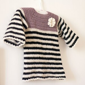 Crochet PATTERN Striped Tunic Dress sizes up to 4 years English only image 2