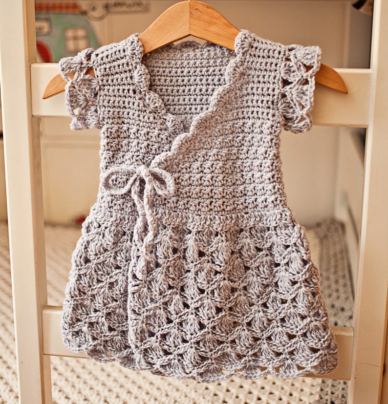 Crochet dress PATTERN Lavender Wrap Dress sizes up to 8 years English only image 3