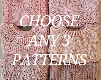 Pattern Package -  choose any 3 crochet patterns (English only)