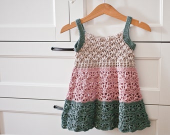 Crochet dress PATTERN - Hibiscus Dress (sizes from 0-6m up to 8 years) (English only)