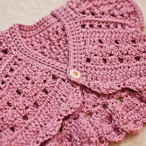 PATRON au crochet Butterfly Shrug Cardigan tailles bébé jusqu'à 6 ans en anglais seulement image 3