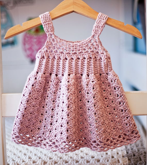 Crochet Dress PATTERN Empire Waist Dress sizes up to 8 Years english Only 