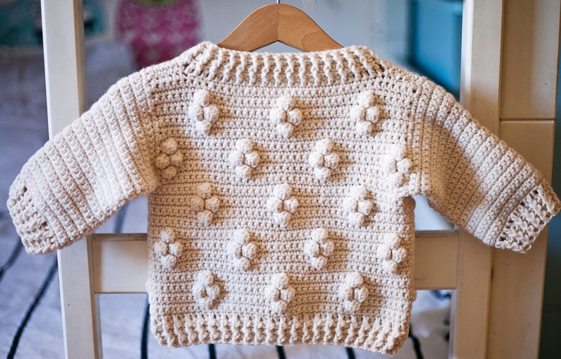 Crochet PATTERN Cotton Flower Cardigan sizes from 1-2y up to 10y English only image 3