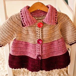 Crochet PATTERN Tiered Jacket sizes 6-12m up to 10years English only image 2