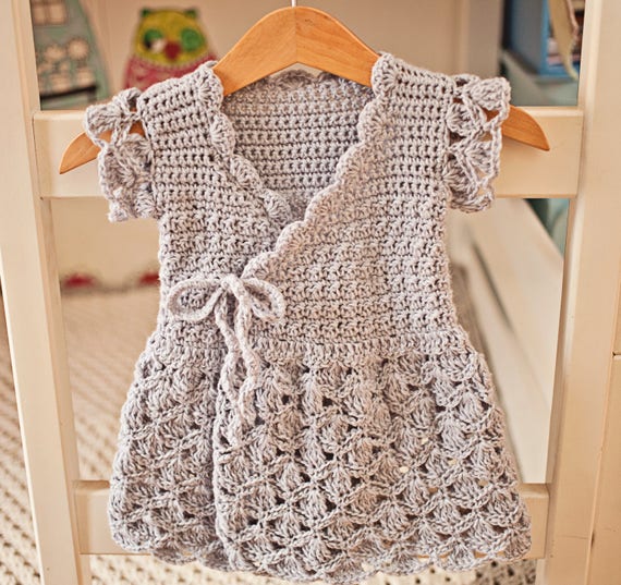 Crochet Dress PATTERN Lavender Wrap Dress sizes up to 8 Years