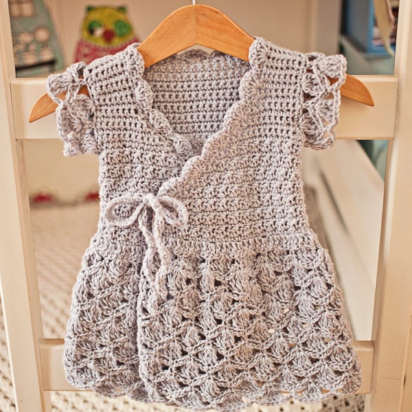 Crochet dress PATTERN - Lavender Wrap Dress (sizes up to 8 years) (English only)