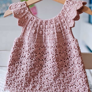 Crochet dress PATTERN Dusty Rose Dress sizes up to 10 years English only image 3