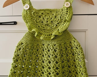 Crochet dress PATTERN - Granny Triangle Pinafore Dress (sizes up to 6 years) (English only)