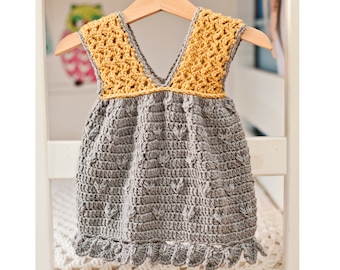 Patron de robe au crochet - Little Miss Sunshine Dress (tailles jusqu'à 8 ans) (en anglais seulement)