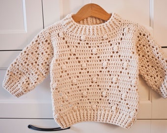 Crochet PATTERN  - Diamond Sweater (child sizes 0-6m up to 9-10years) (English only)