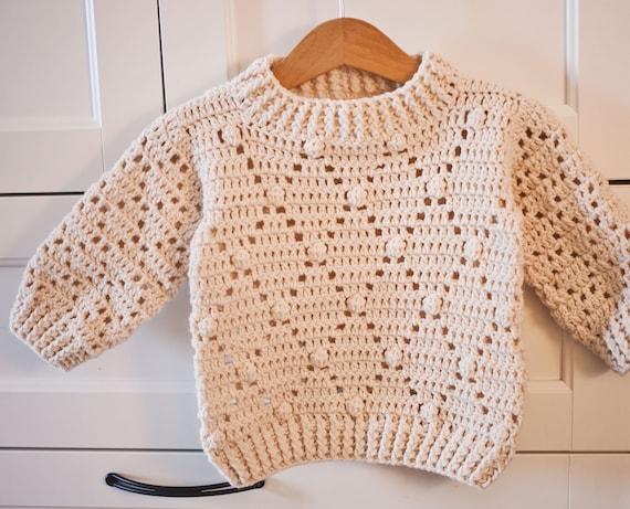 Crochet PATTERN  - Diamond Sweater (child sizes 0-6m up to 9-10years) (English only)