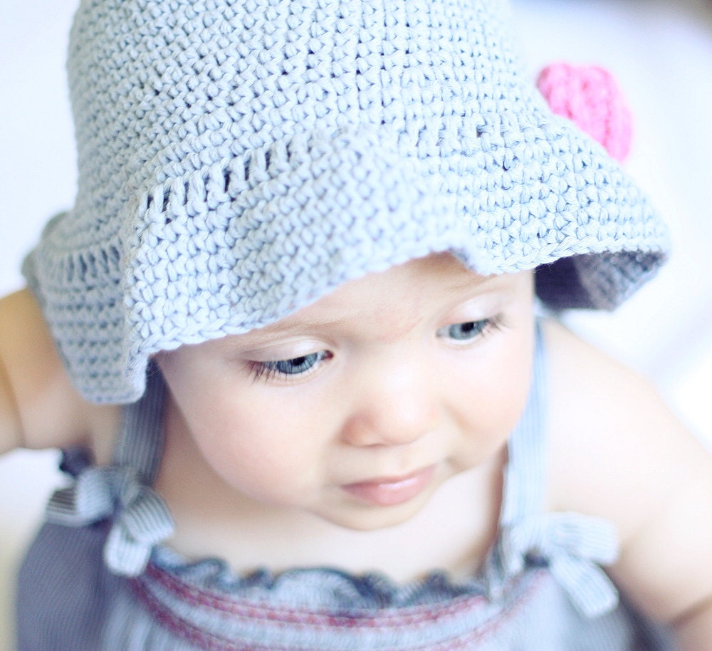 Crochet Hat PATTERN - Simple Flower Sun Hat (baby to Adult) (english ...