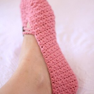 Crochet PATTERN Pretty in Pink Ladies Slippers English only image 5