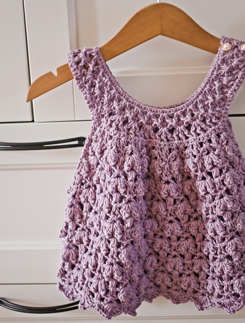 PATRON Vestido a crochet Vestido Candytuft tallas hasta 8 años solo en inglés imagen 6