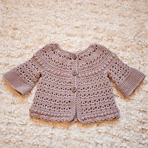 Crochet PATTERN Bell Sleeve Cardigan sizes baby up to 6 years English only image 5