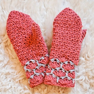 Crochet PATTERN Homeycomb Mittens adult, child and toddler sizes included English only image 1