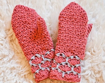 Crochet PATTERN - Homeycomb Mittens (adult, child and toddler sizes included) (English only)