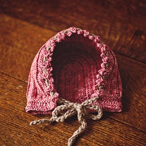 Crochet hat PATTERN Knit-look Bonnet sizes 0-3 and 6-12months English only image 3