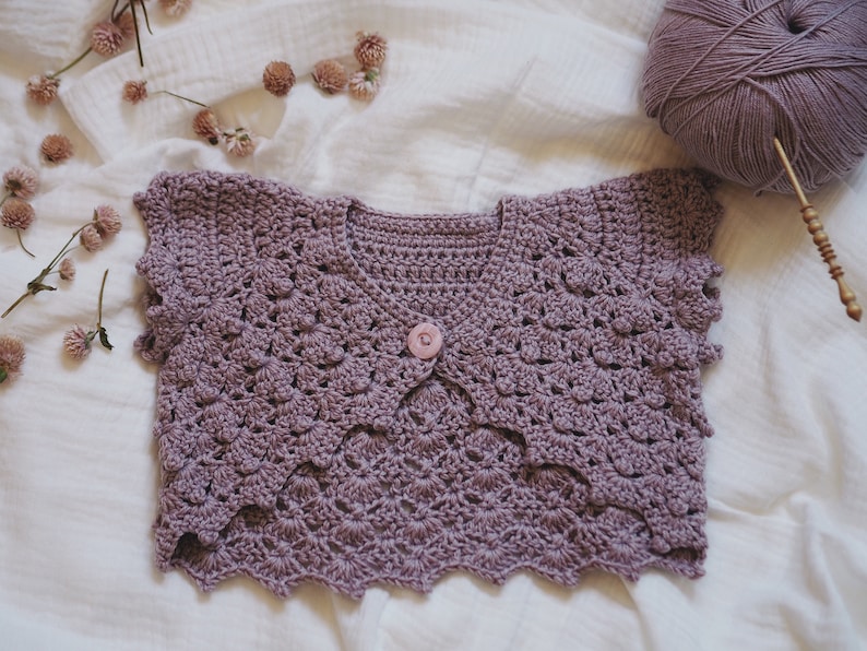 Gehaakt PATROON - Like a Cloud Bolero - Vest (maten baby's tot 6 jaar) (alleen in het Engels) afbeelding 4