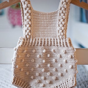 Crochet PATTERN Bobble Romper sizes 0-3, 6-9, 12-18 months English only image 2