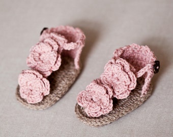 Crochet PATTERN - Flowery Flip Flops (English only)