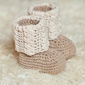 Crochet PATTERN - Baby Autumn Cable Boots (English only)