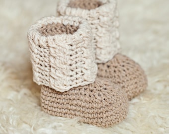 Crochet PATTERN - Baby Autumn Cable Boots (English only)