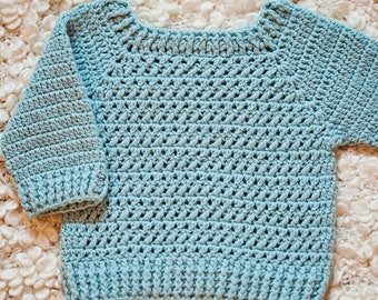 Crochet PATTERN  - River Coast Sweater (sizes baby up to 12years) (English only)