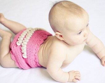 Crochet PATTERN - Girly Ruffle Pants - diaper cover (English only)