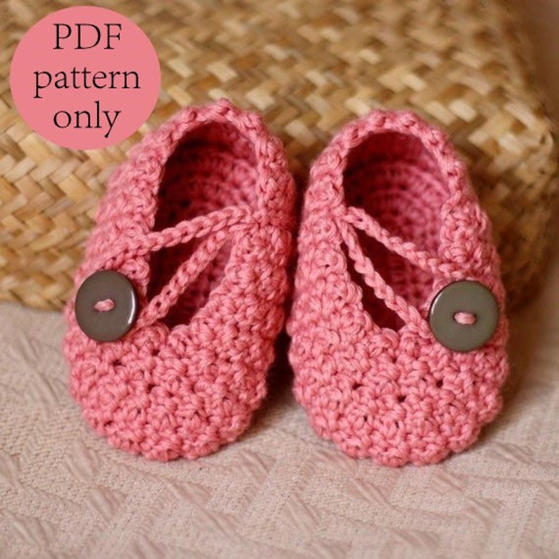 Crochet PATTERN Pretty in Pink Baby Booties English only image 1