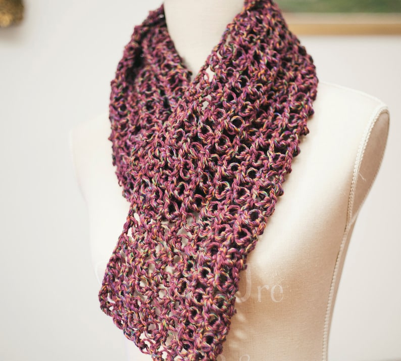 Scarf Crochet PATTERN Solomon's knot scarf English only image 2