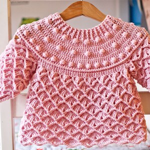 Crochet PATTERN Pink Sorbet Sweater child Sizes 6-12m up to - Etsy