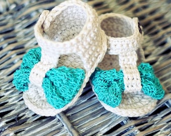 Crochet PATTERN  - Foulard Baby Sandals (English only)