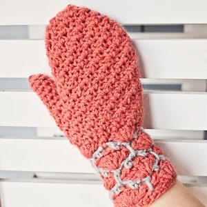 Crochet PATTERN Homeycomb Mittens adult, child and toddler sizes included English only image 2