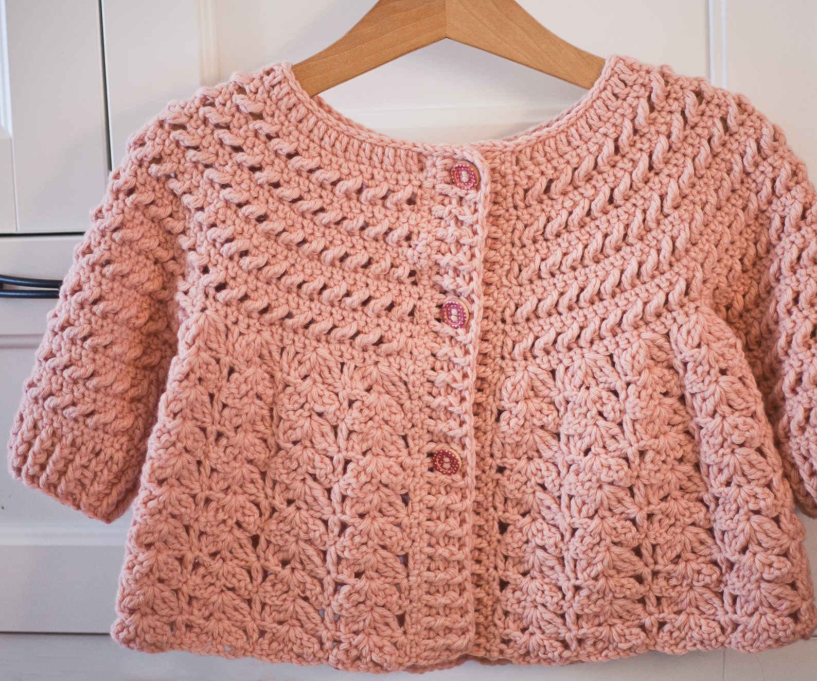 Color Block Crocheted 100% Cashmere Knit Cardigan