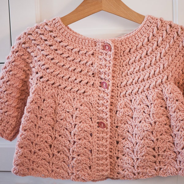 Crochet PATTERN - Cashmere Cardigan (sizes from 0-6m up to 10y) (English only)