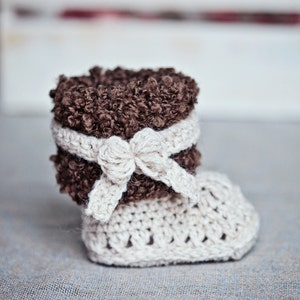 Crochet PATTERN for baby booties Faux Fur Boots English only image 5