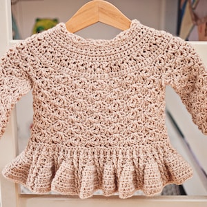 Crochet PATTERN Soft Wool Peplum Cardigan sizes baby up to 8 years English only image 4