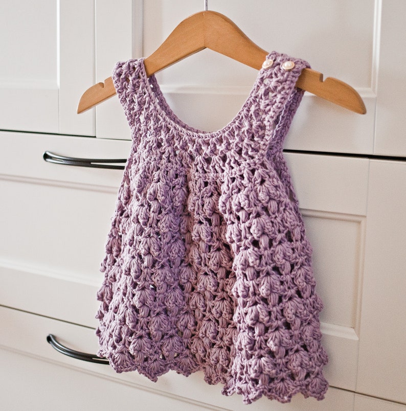 MOTIF de robe au crochet Robe tuftée tailles jusqu'à 8 ans en anglais uniquement image 3