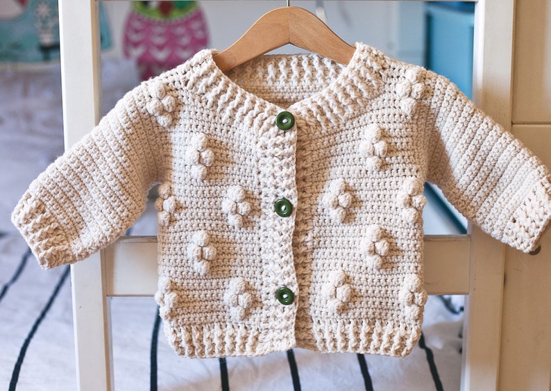 Crochet PATTERN Cotton Flower Cardigan sizes from 1-2y up to 10y English only image 1