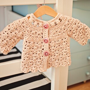 Crochet PATTERN Fun Shell and Cluster Cardigan sizes baby up to 8 years English only image 5